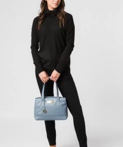 Pure Luxuries London Kate Leather Handbag Blue Cloud -Pure Luxuries shop unnamed file 1021