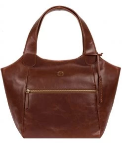 Pure Luxuries London Loxford Leather Tote Bag Vintage Cognac