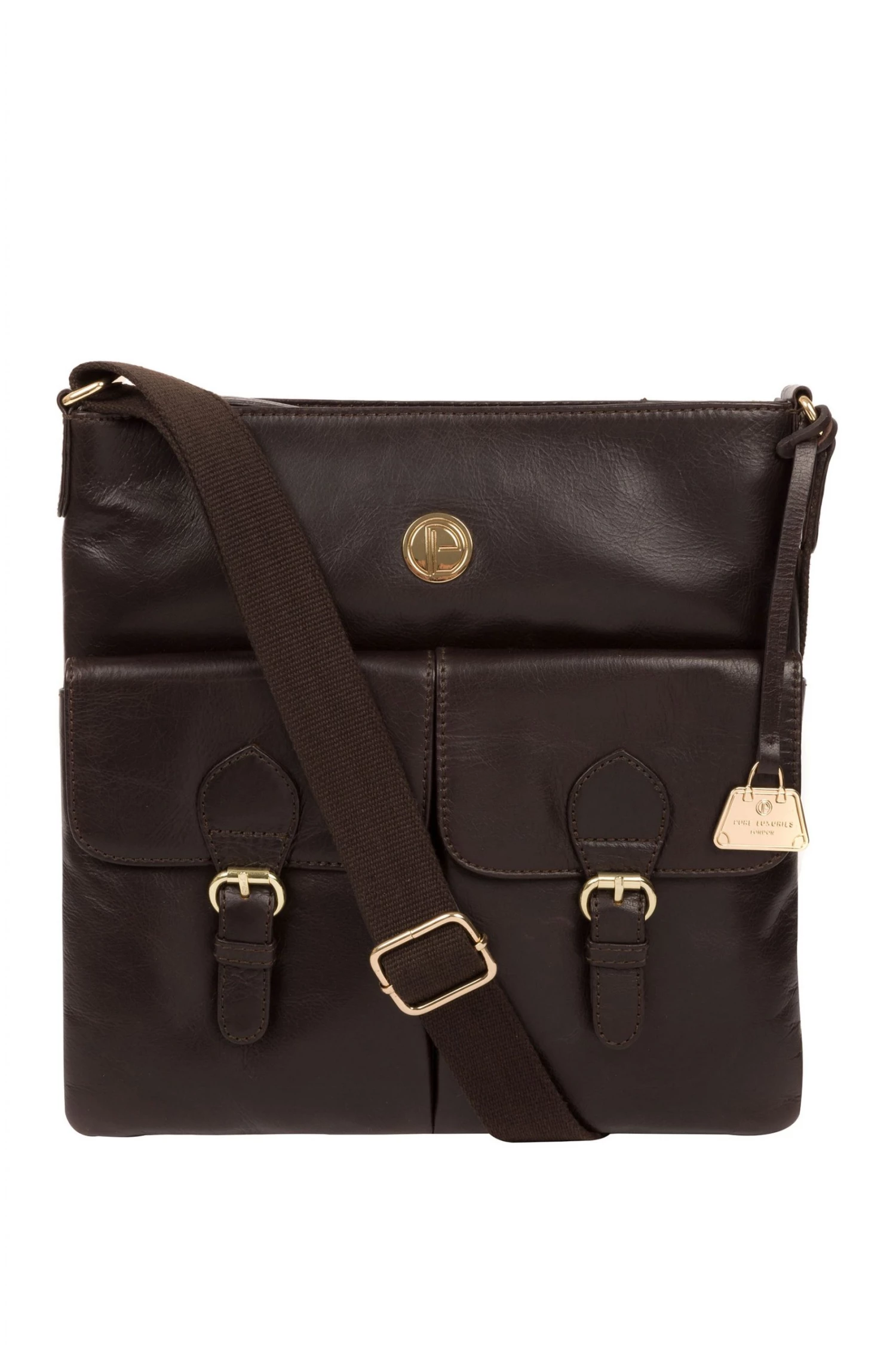 Pure Luxuries London Azalea Leather Cross-Body Bag Dark Brown 3 Pure Luxuries London Azalea Leather Cross-Body Bag Dark Brown