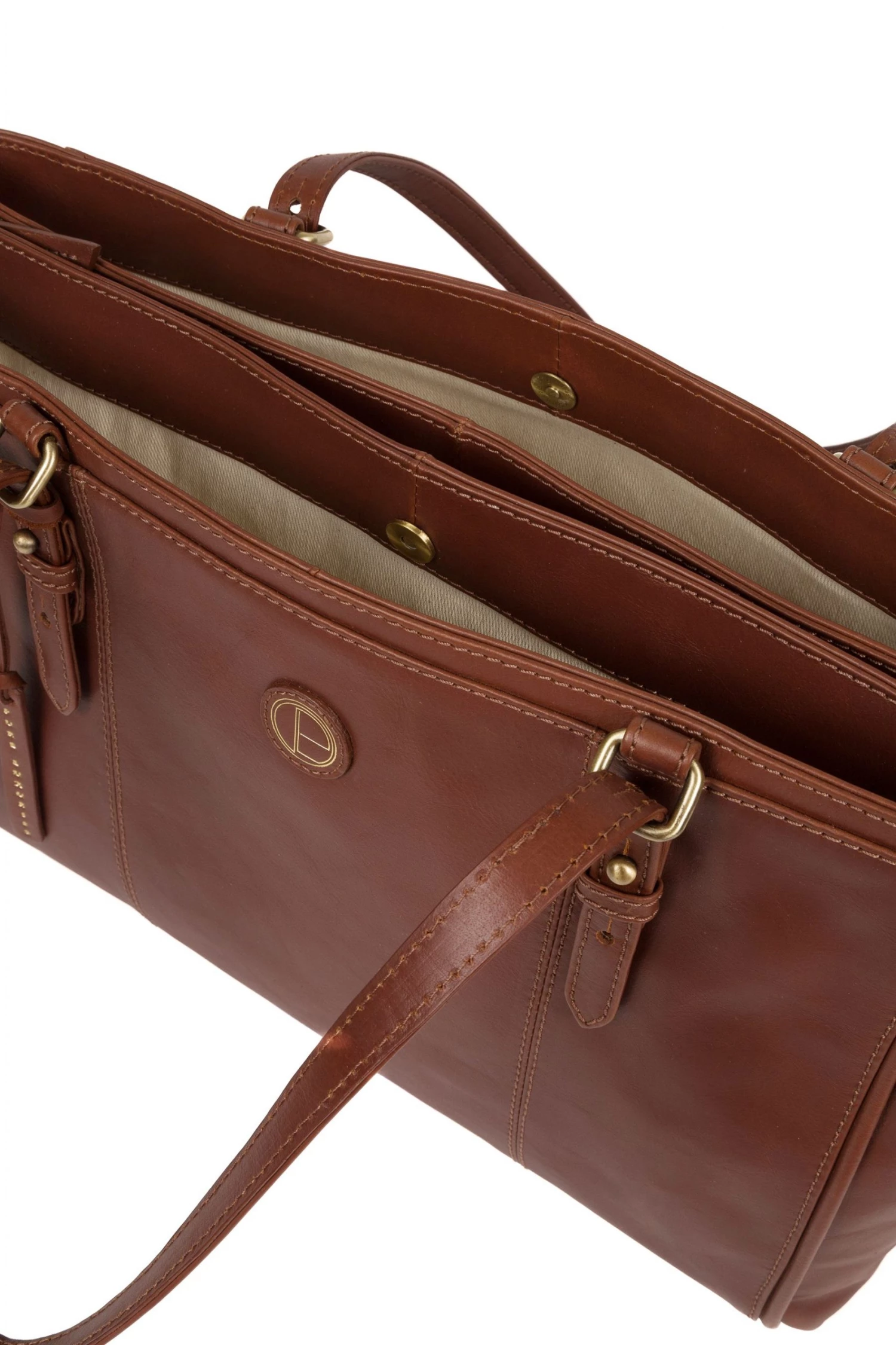 Pure Luxuries London Wollerton Leather Tote Bag Vintage Dark Tan 6 Pure Luxuries London Wollerton Leather Tote Bag Vintage Dark Tan - Image 4