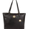 Pure Luxuries London Aster Leather Tote Bag Dusky Blue