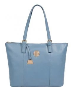 Pure Luxuries London Aster Leather Tote Bag Dusky Blue -Pure Luxuries shop unnamed file 1121