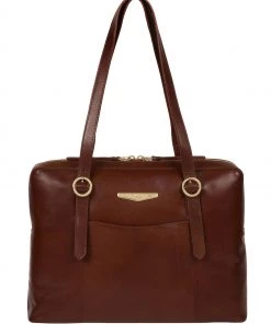 Pure Luxuries London Ornella Vegetable-Tanned Leather Handbag Black