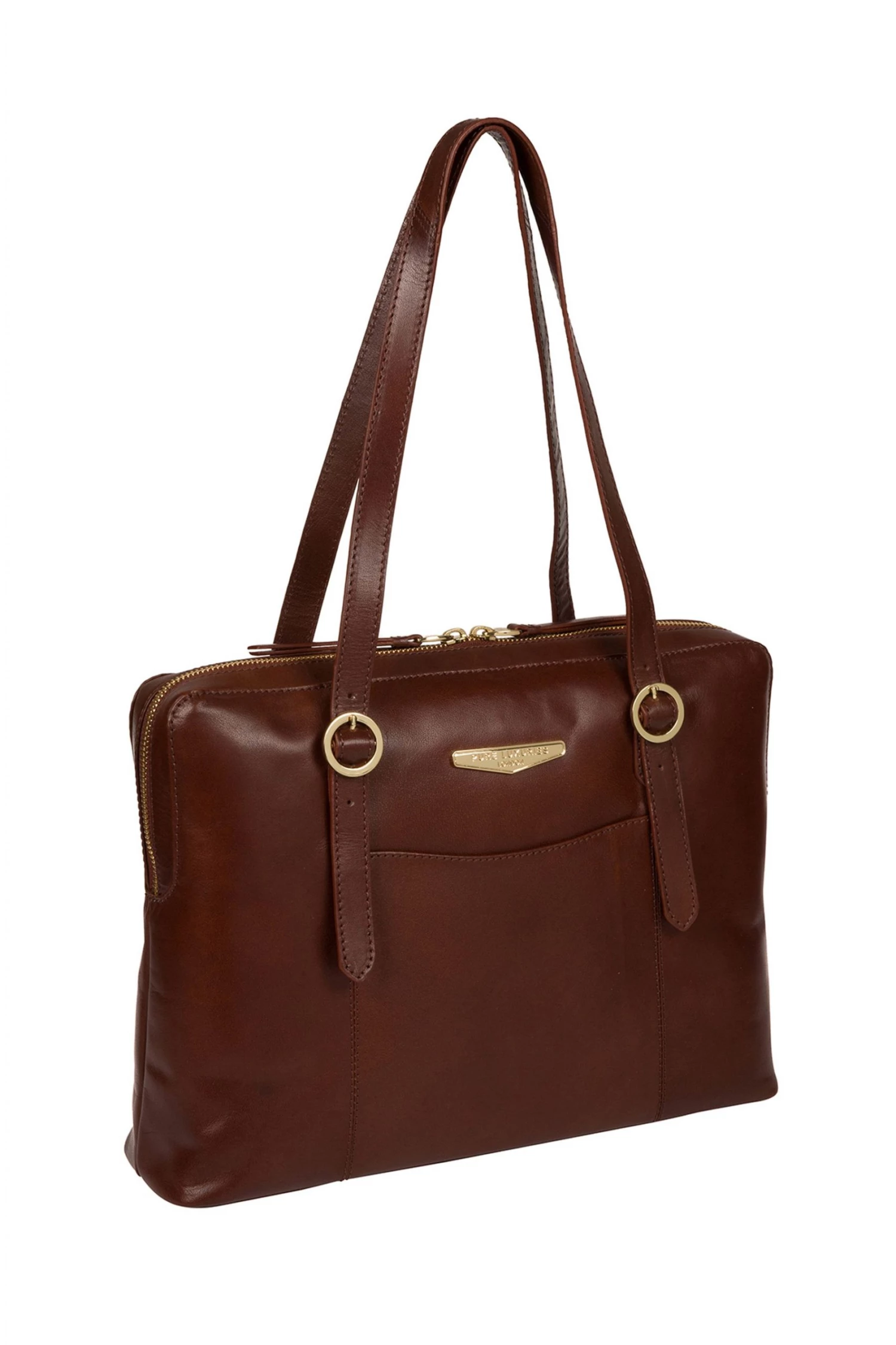 Pure Luxuries London Ornella Vegetable-Tanned Leather Handbag Black 5 Pure Luxuries London Ornella Vegetable-Tanned Leather Handbag Black - Image 3