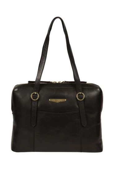 Pure Luxuries London Ornella Vegetable-Tanned Leather Handbag Black 9 Pure Luxuries London Ornella Vegetable-Tanned Leather Handbag Black - Image 7