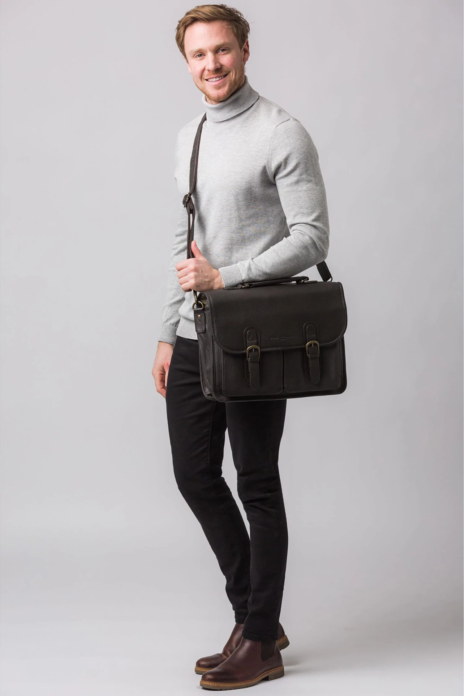 Pure Luxuries London Bank Leather Work Bag Black 6 Pure Luxuries London Bank Leather Work Bag Black - Image 4