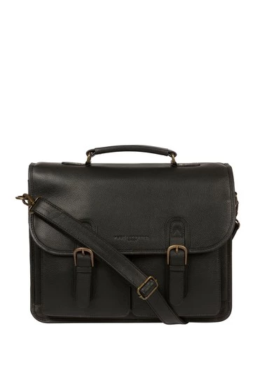 Pure Luxuries London Bank Leather Work Bag Black 8 Pure Luxuries London Bank Leather Work Bag Black - Image 6