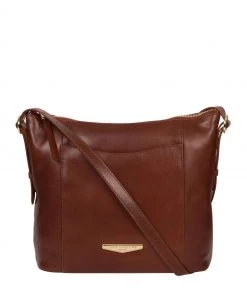 Pure Luxuries London Dee Vegetable Tanned Leather Shoulder Bag Italian Tan Brown