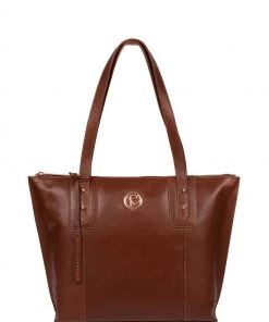 Pure Luxuries London Goya Leather Tote Bag Navy