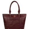 Pure Luxuries London Monet Leather Tote Bag Burgundy