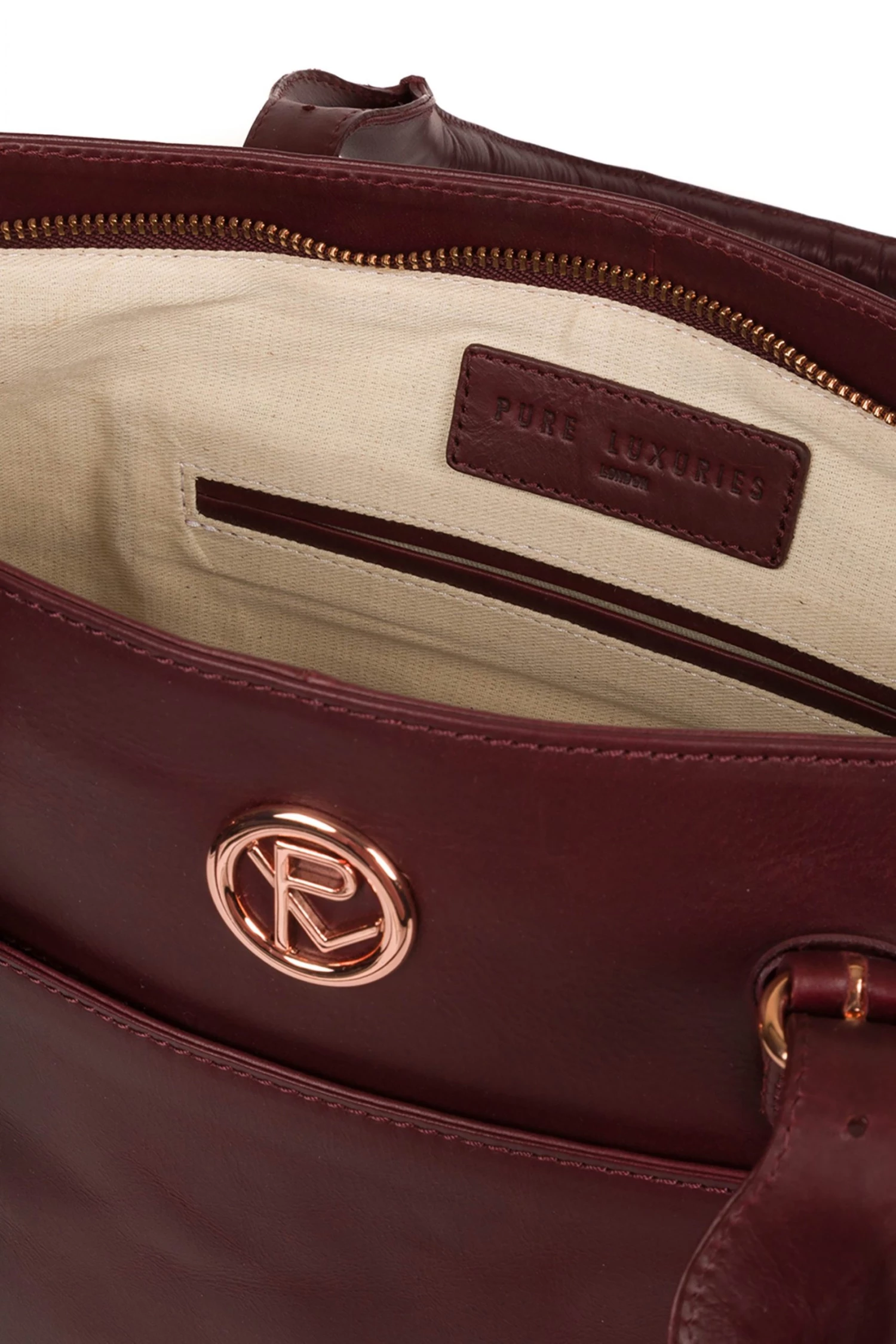 Pure Luxuries London Monet Leather Tote Bag Burgundy 7 Pure Luxuries London Monet Leather Tote Bag Burgundy - Image 5