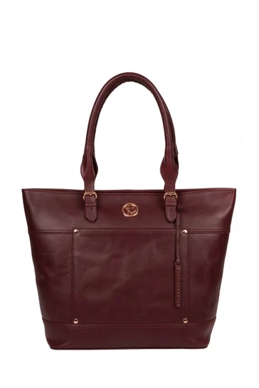 Pure Luxuries London Monet Leather Tote Bag Burgundy 8 Pure Luxuries London Monet Leather Tote Bag Burgundy - Image 6
