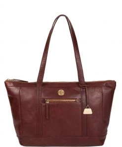 Pure Luxuries London Willow Leather Tote Bag Hazelnut
