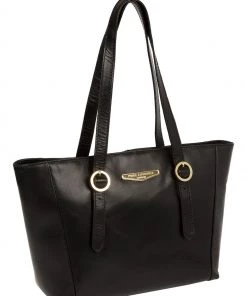 Pure Luxuries London Adelina Vegetable-Tanned Leather Tote Bag Black -Pure Luxuries shop unnamed file 1295 scaled