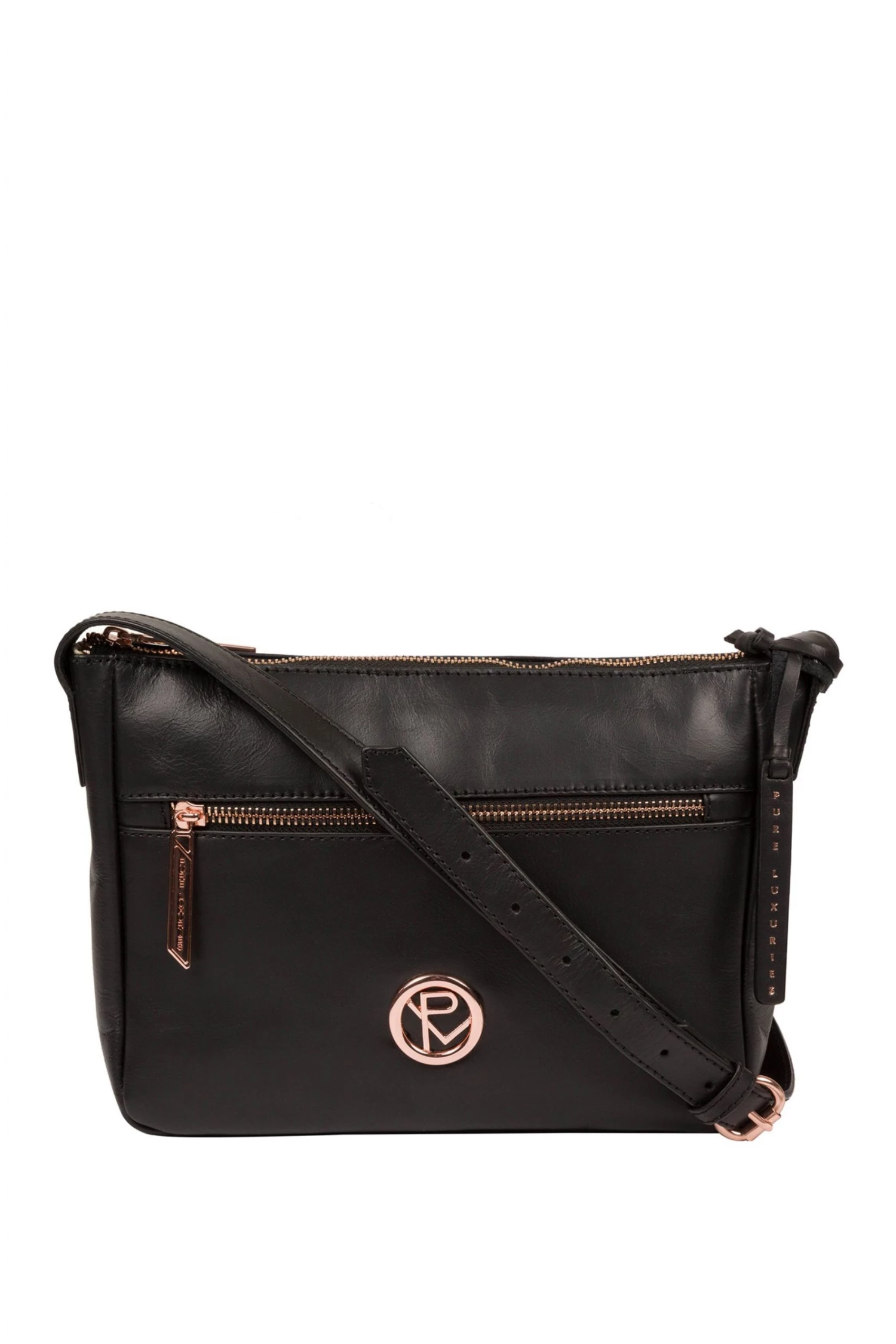 Pure Luxuries London Matisse Leather Cross-Body Bag Black 3 Pure Luxuries London Matisse Leather Cross-Body Bag Black