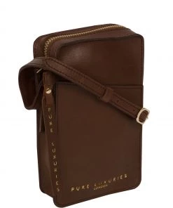 Pure Luxuries London Cambourne Vegetable Tanned Leather Cross-Body Phone Bag Saddle Tan -Pure Luxuries shop unnamed file 134 scaled