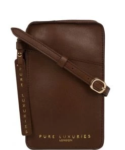 Pure Luxuries London Cambourne Vegetable Tanned Leather Cross-Body Phone Bag Saddle Tan -Pure Luxuries shop unnamed file 137