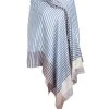 Pure Luxuries London Blue Accent Cashmere & Merino Wool Throw