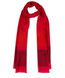 Pure Luxuries London Red Blur Cashmere & Merino Wool Scarf
