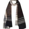 Pure Luxuries London Black Mono Cashmere & Merino Wool Scarf