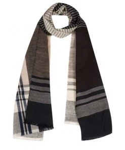 Pure Luxuries London Black Mono Cashmere & Merino Wool Scarf -Pure Luxuries shop unnamed file 1468