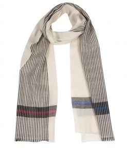 Pure Luxuries London White Pixel Cashmere & Merino Wool Scarf