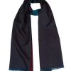 Pure Luxuries London Blue Gradient Cashmere & Merino Wool Scarf
