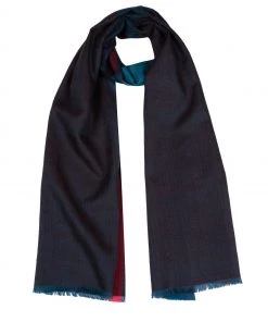 Pure Luxuries London Blue Gradient Cashmere & Merino Wool Scarf