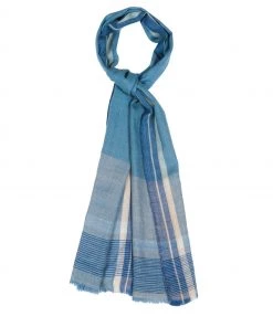 Pure Luxuries London Blue Earth Cashmere & Merino Wool Pashmina Scarf