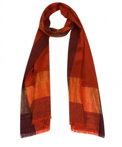 Pure Luxuries London Orange Venus Cashmere & Merino Wool Scarf