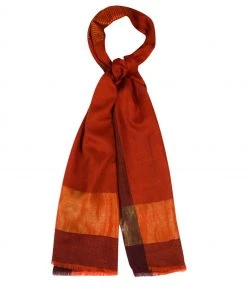 Pure Luxuries London Orange Venus Cashmere & Merino Wool Pashmina