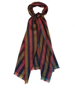 Pure Luxuries London Blue Ratio Cashmere And Merino Wool Pashmina Scarf