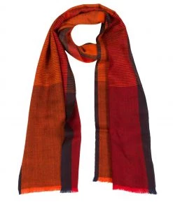 Pure Luxuries London Orange Liberation Cashmere & Merino Wool Scarf