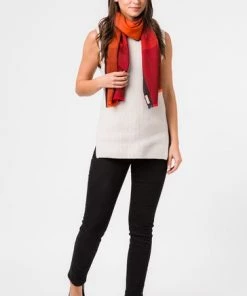 Pure Luxuries London Orange Liberation Cashmere & Merino Wool Scarf -Pure Luxuries shop unnamed file 1534
