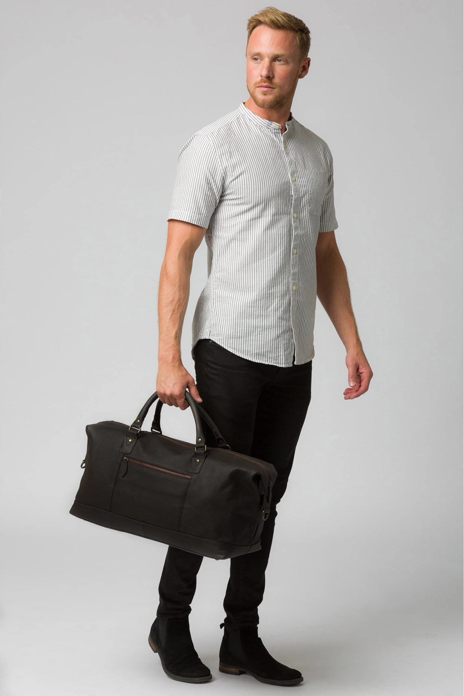 Pure Luxuries London Cargo Leather Holdall Black 7 Pure Luxuries London Cargo Leather Holdall Black - Image 5