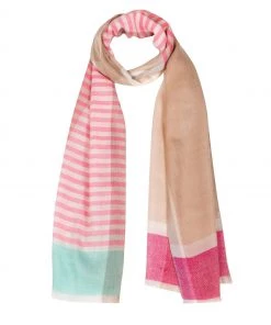 Pure Luxuries London Pink Zenith Cashmere & Merino Wool Scarf