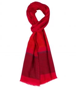 Pure Luxuries London Red Blur Cashmere & Merino Wool Neckerchief