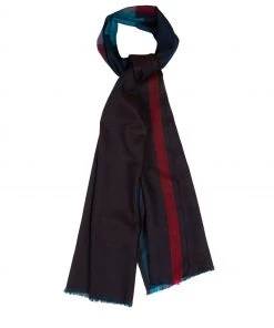 Pure Luxuries London Blue Gradient Cashmere & Merino Wool Pashmina