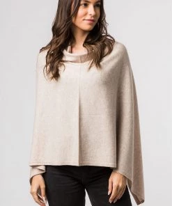 Pure Luxuries London Eskdale Cashmere & Merino Wool Poncho Chilli Red