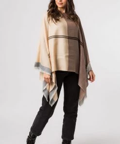 Pure Luxuries London Brown Meridian 100% Merino Wool Poncho