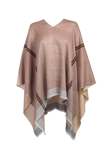 Pure Luxuries London Brown Meridian 100% Merino Wool Poncho 6 Pure Luxuries London Brown Meridian 100% Merino Wool Poncho - Image 4
