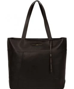 Pure Luxuries London Arundel Vegetable Tanned Leather Extra Large Shopper Bag Black -Pure Luxuries shop unnamed file 163
