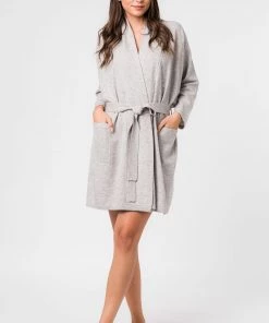 Pure Luxuries London Hallbeck Cashmere & Merino Wool Dressing Gown Black