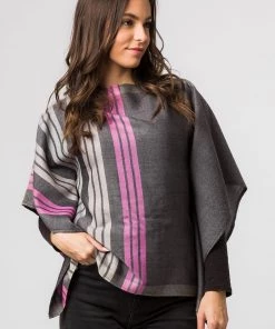 Pure Luxuries London Grey Zodiac 100% Merino Wool Poncho