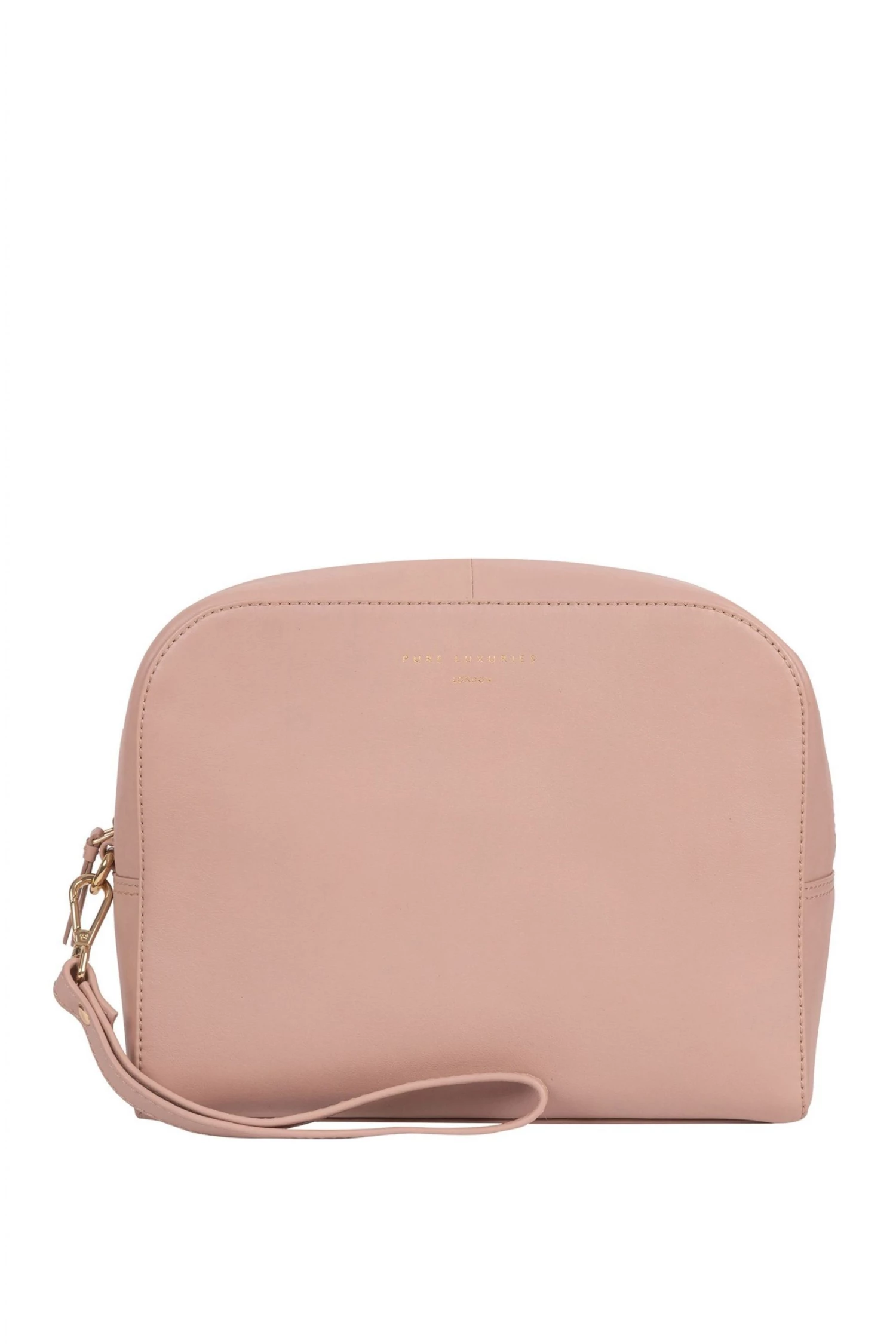 Pure Luxuries London Brompton Leather Cosmetic Bag Pink 3 Pure Luxuries London Brompton Leather Cosmetic Bag Pink