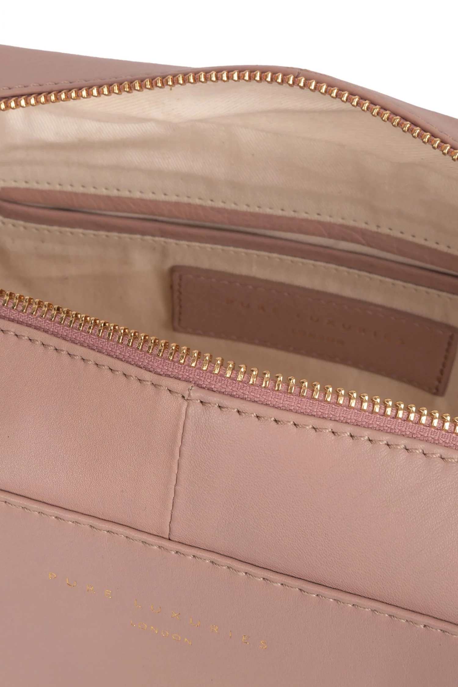 Pure Luxuries London Brompton Leather Cosmetic Bag Pink 5 Pure Luxuries London Brompton Leather Cosmetic Bag Pink - Image 3