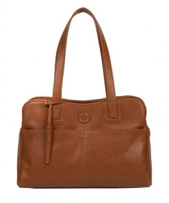 Pure Luxuries London Beacon Leather Handbag Vintage Cognac