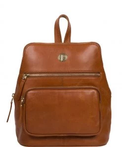 Pure Luxuries London Verbena Leather Backpack Dark Brown