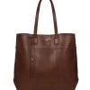 Pure Luxuries London Pembury Vegetable Tanned Leather Shopper Bag Ombre Chestnut