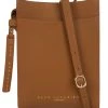 Pure Luxuries London Barton Vegetable Tanned Leather Cross-Body Phone Bag Ombre Chestnut